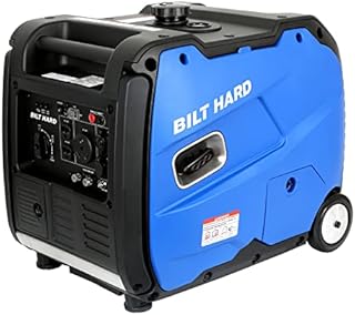 BILT HARD Quiet Inverter Generator 4500 Watt, Gas Powered RV Ready Outdoor Portable Power Equipment, with Recoil Start