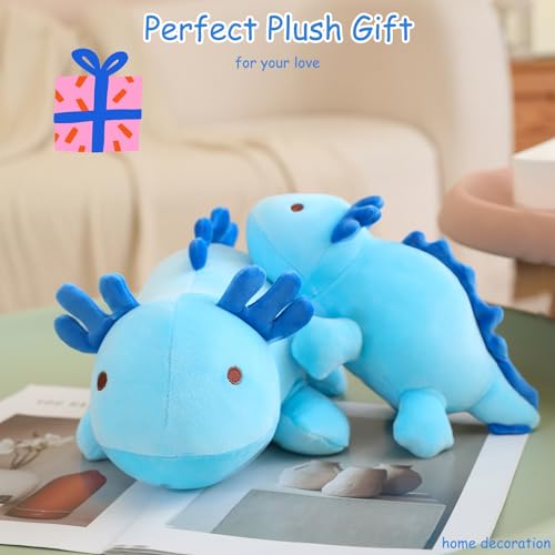 image for SQEQE Weighted Axolotl Plush Toy, Blue Axolotl Stuffed Animals Cute Pl