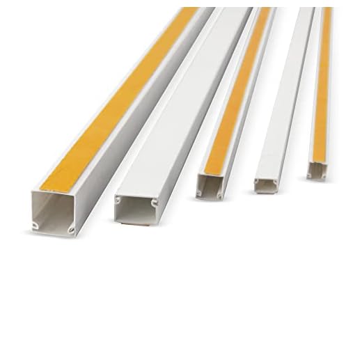 Lion Electric Kabelkanal Weiß Selbstklebend 16x16mm | 12x1m - Kabelschacht zum Verstecken von Kabel – Kabelabdeckung mit Schaumklebeband für Schreibtisch, Wand, Boden