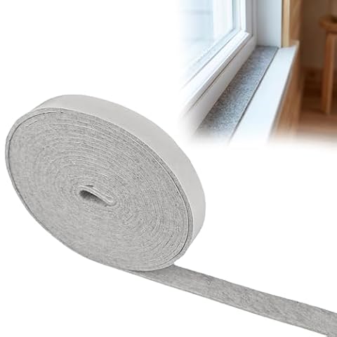 Taśma filcowa samoprzylepna w rolce, 20 mm x 6 m Samoprzylepna taśma filcowa, samoprzylepne filcowe suwaki do mebli, krzeseł, okien (szara)
