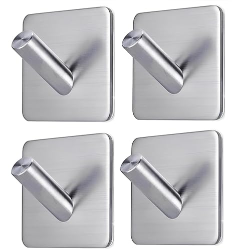 Kit 4 Ganchos Adesivos Aço Inox Premium Resistentes Multiuso Idea...