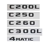 Gloss Black Trunk Letters Badge Emblem for Mercedes Benz C200 C220 C230 C240 C300 C250 C320 C350 C400 C32 C43 C63 AMG 4MATIC (C250)