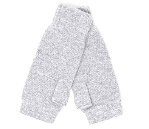 Women's Fingerless Mitts Pure Cashmere Made in Scotland (Flannel Gray)