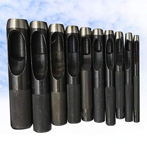 Yardwe 10 Pz Set di punzoni per cuoio in Metal da