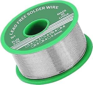 0.8mm Lead-Free Solder Wire, Rosin Core Flux Solder Sn99/Ag0.3/Cu0.7, Silver Solder Wire 20g, Flux Core Solder for Electronics Repair, Circuit Boards, DIY and Jewelry Soldering
