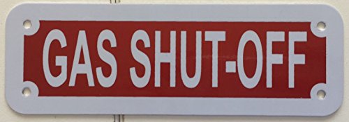 Gas Shut Off Sign (Red Reflective, Aluminium 2X6) #TOP7