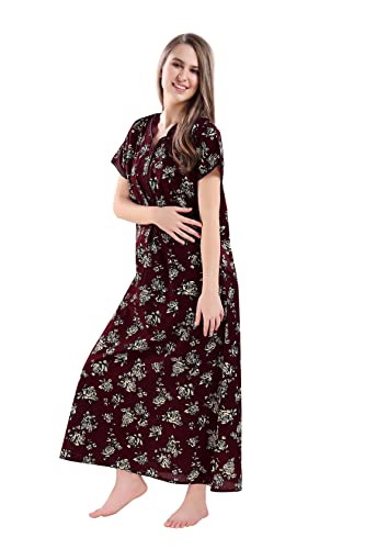 Image of AV2 Women Printed Cotton Nightwear Nighty|Womens Night Wear Maxi 7209