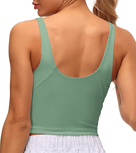 Image of Dragon Fit Sports Bra for Women Longline Padded Bra Yoga Crop Tank Tops Fitness Workout Running Top
