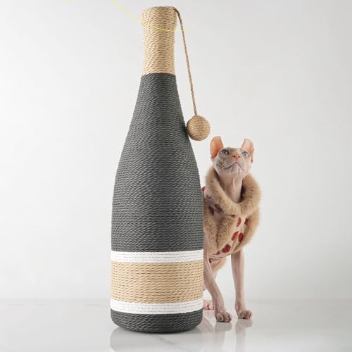 Rascador para gatos diseño botella de vino 8x8x24 pulg miniatura 2
