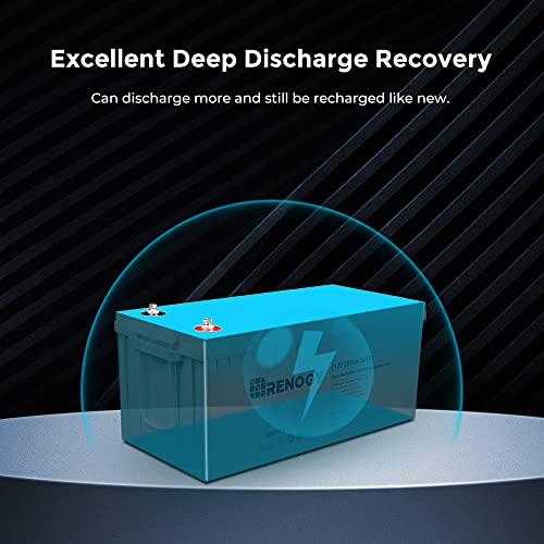 Renogy Deep Cycle Agm Battery 12 Volt 200Ah, 3% Self-Discharge Rate, 2000A Max Discharge Current, Safe Charge Most Home Appliances For Rv, Camping, Cabin, Marine And Off-Grid System, Maintenance-Free #TOP3