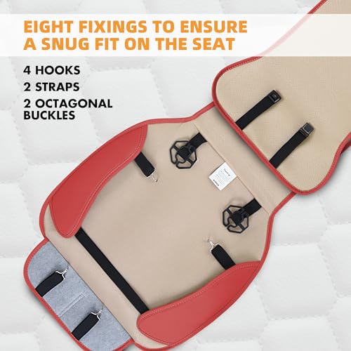 Image of Elantrip 2PCs Front Car Seat Covers Leather Car Seat Protector Universal fit for Most Cars SUVs and Trucks Water Proof Seat Protector Red