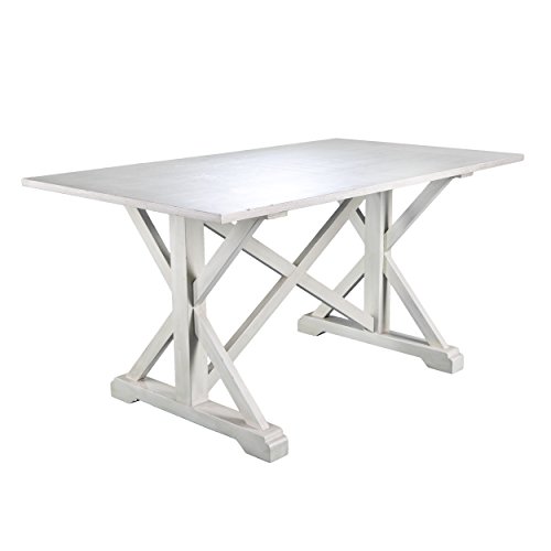SEI-FURNITURE-Cardwell-Rectangular-Dining-Table-Farmhouse-Style-w-Distressed-White-Wood-Grain-Chic-Design SEI FURNITURE Cardwell Rectangular Dining Table Farmhouse Style w Distressed White Wood Grain Chic Design