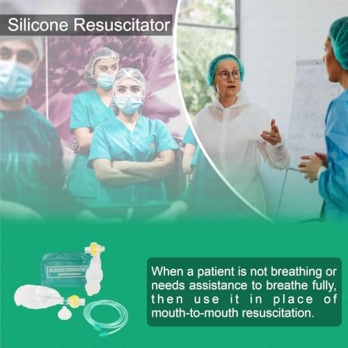 Image of OTICA Silicone Ambu Bag Kit with Mask & Oxygen Tube | Autoclavable Manual Resuscitator Bag Valve Mask (BVM) | Latex- Free Emergency CPR Ventilation Kit for Pediatric Care - Child (500 ml)
