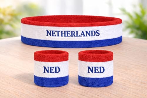 Image of Suddora Country Headband & Wristbands Set (Includes 2 Wrist & 1 Head Sweatband), Highly Moisture Wicking