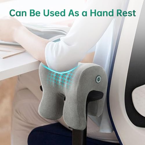 Image of MOONYOOY Office Chair Headrest Pillow Attachment & Desk Nap Cushion, Memory Foam Neck Support with U-Shape Hanger Design for Office Chairs, Armrest Elbow Relief, and Restful Power Napping