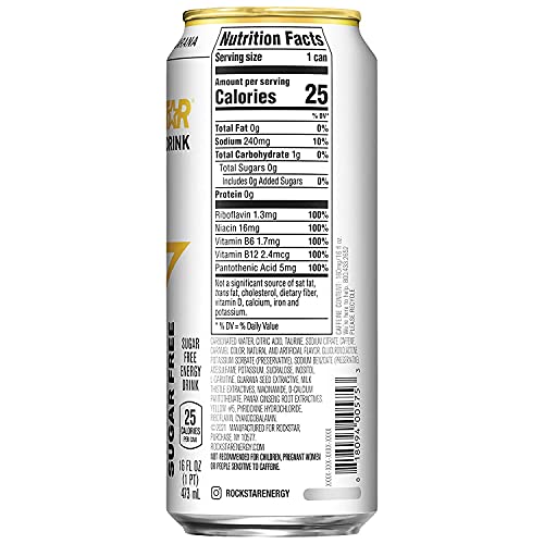 Rockstar Sugar Free Energy Drink, 16 Ounce (8 Cans)