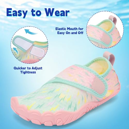 Image of Kids Water Shoes Boys Girls - Wide Toe Box Quick Dry Barefoot Shoes Breathable Non Slip Aqua Athletic Sneakers for Swim Beach Pool Kayak Hiking Sand Walking Travel Essentials (Little Kid /Big Kid)