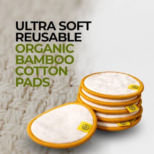 Image of Reusable Bamboo Cotton Pads for Makeup Removal & Face Cleansing | Ultra Soft, Washable up to 60 Times | Use with Toner, Micellar Water & Cleanser | Pack of 1