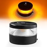 Agrieyes USB-C Wireless Beacon Light, 32 LED Rechargeable Strobe Lights with Magnetic, Mini Amber Flashing Warning Emergency Safety Lights for Trucks Vehicles Tractor, Portable Waterproof