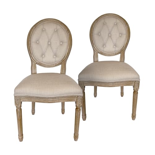 Keyhomestore: Par de 2 sillas con medallón