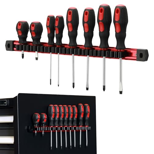 Mayouko Magnetic Screwdriver Wrench Organizer, Aluminum Rail Magnetic Tool Holder, Hand Tool Holder, Toolbox Accessories, Fits Up to 14 Screwdrivers/Wrenches (Tools not Included)