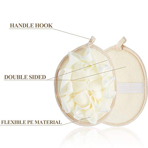 6 Pieces Bath Shower Loofah Pouf Sponge Mesh Pouf Shower Ball Exfoliating Body Loofah Pad Shower Scrubber Ball Shower Glove With Flower Bath Ball (Color 1) #TOP2