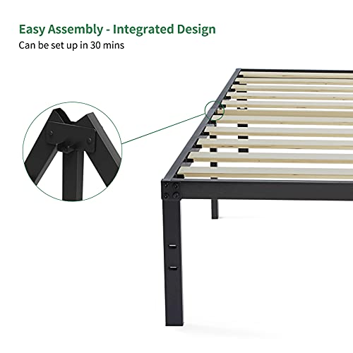 Noah Megatron Twin Platform Bed Frame 16 Inch, Heavy Duty Bed Frame With Wooden Slats, 16 Inch Mattress Foundation/No Box Spring Needed (Twin) #TOP4