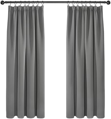 Deconovo Super Soft Curtains Thermal Insulated Pencil Pleat Blackout Curtains for Livingroom 46 x 54 Turquoise Two Panels