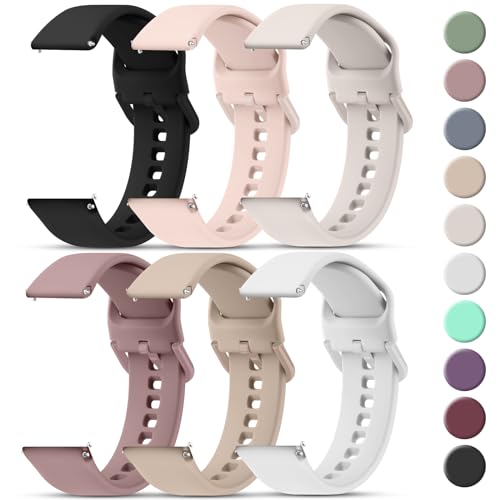 Tobfit 22mm Watch Bands Quick Release Watch Straps with Color Matched Metal Buckle, Soft Silicone...