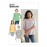 BUTTERICK Schnittmuster Easy Damen Rüschenärmel Bluse Gr. L-XL weiß B6687Z