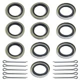 OZISENS 10pcs ID 1.719' x OD 2.565' Trailer Axle Hub Wheel Grease Seals with 10pcs Cotter Pins for Dexter 010-019-00 (10-19),Transcom 171255TB National 473336,3500lb #84 Spindle E-Z Lube Axles
