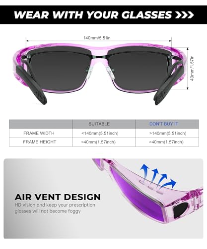 Image of Night Vision Glasses, Fit Over Glasses Mens Womens, Wrap Around Anti Glare HD Night Vision Lens for Night Driving
