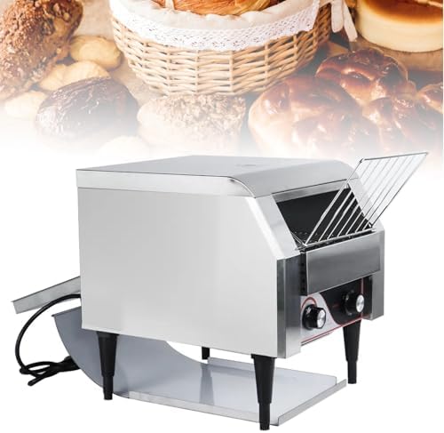 Heavy Duty Commercial Conveyor Toaster - Stainless Steel Electric Oven with Dual Heating Tubes, 7-Speed Settings, 150 Pieces/H for Bakeries, Cafes, and Restaurants