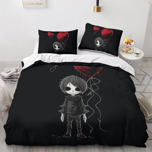 Parure de lit squelette mignon avec housse de couette king 220x240cm