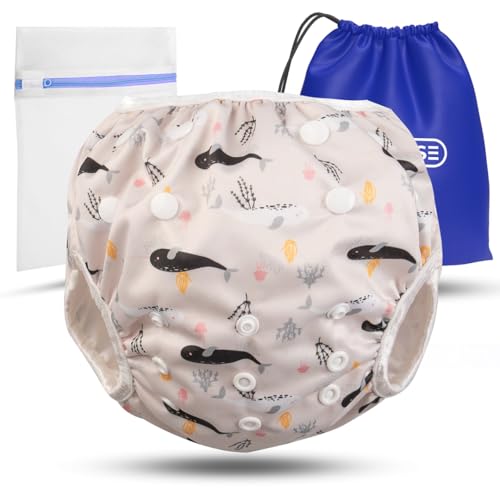 KIDVERSE Schwimmwindel Baby Badehose 0-3 Jahre - Hautfreundliche...