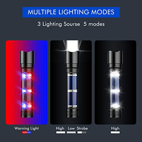 Npet T08-2 Solar Power Flashlight Car Flashlight Usb Rechargeable Tactical Multi-Function Torch Emergency Tool #TOP2