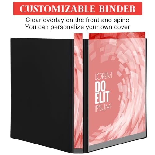 Fulmoon 50 Pcs 3 Ring Binders Bulk with 2 Interior Pockets Round Soft Flexible Ring Binders Holds 175 Sheets with Clear Cover for Office School(Black,1 Inch) by Fulmoon - Image 3