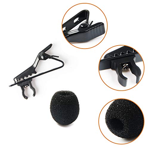 Augsun 18Pcs Lapel Microphone Clips Replacement Kit, 6Pcs Lavalier Mic Clips Metal Tie Clips Lavalier Microphone Clips, 6Pcs Windscreen Foam Cover And 6Pcs Plastic Wire Clips #TOP2