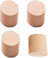 Vista 1 de Paquete de 4 elevadores de madera para muebles de 2 pulgadas de altura extra, patas redondas de madera natural para elevar pies sólidos, extensor