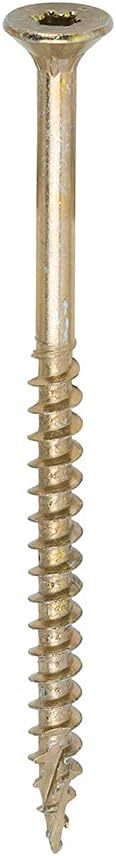 50080C2C 200TX-Double Countersunk-Gold-5.0 x 80-Box of 200 C2 Clamp-Fix Multi-Purpose Premium Screws