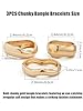 BUYITO Chunky Gold Bangles Bracelets for Women Trendy Stack Statement Bangle Irregular Cuff Bracelets Fashion Jewelry Gift (3PCS Gold) #3