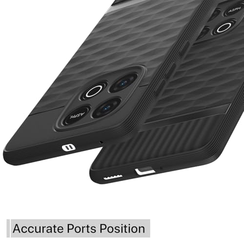 Image of Pikkme Back Cover for iQOO Neo 10 5G / Vivo Y300 GT 5G Camera Protection 3D Hexa Cube Design Silicone Protective Bumper Case (Black)