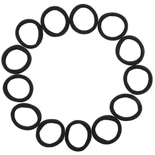Driew Thick Hair Ties Pack of 100, Seamless Scrunchies Elastic Stretchy Ponytail Holders for Thick Curly Hair Women Girls Black