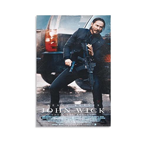 Movie John Wick Chapter 2 Classic Poster Wall Art Poster Scroll Canvas Painting Picture Living Room Decor Home Framed Unframed 20x30inch(50x75cm)