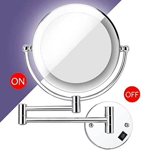 Miroir de maquillage grossissant double face pivotant éclairé LED - 6