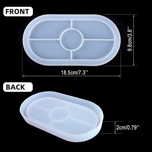 Kafa CN001 2 Pcs Diy Oval Ashtray Silicone Mold Resin Mold, Durable Dishes Plate Model Making Tray Epoxy Casting Mould Jewelry Craft Mould Tool thumb #1