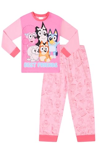 Bluey Girls Best Friends Long Pyjama Set Kids Pj'S (2-3 Years) Pink
