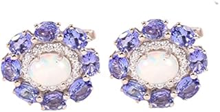 925 Silver Opal Tanzanite Engagement Cufflinks October Birthstone Cufflink Tanzanite Cufflinks October Birthstone Cufflinks Tanzanite Birthstone Cufflinks Silver Men Tanzanite Cufflinks