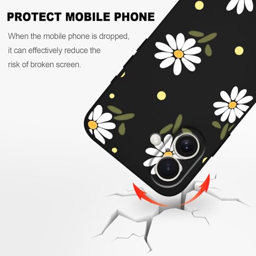 LEECG for iPhone 17 Case, Flower Protective Bumper Slim Soft Phone Cover for iPhone 17 6.3 inch, Daisy Black by LEECG - Used condition - Image 5