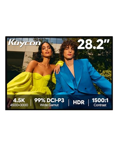 Kuycon P20 28.2’’ UHD 4.5K (4500 x 3000) Glossy Monitor, IPS Panel, 99% sRGB, 99% DCI-P3, 10-Bit Colors, 192PPI, 60Hz, HDR, 1500:1, Eye Care, Low Blue Light (Honeycomb - Without Stand ×2)